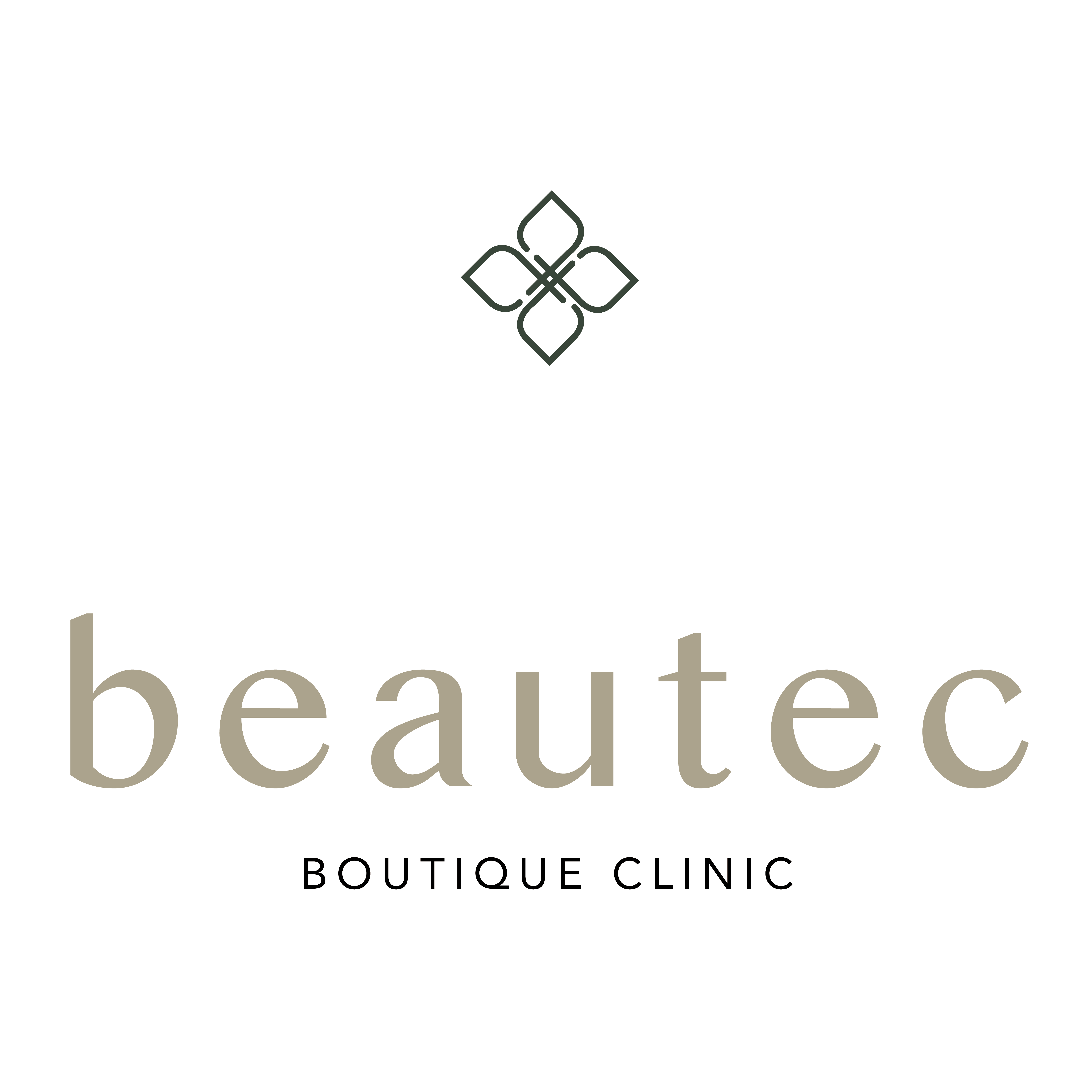 beautec logo beige letter en groen logo op wit